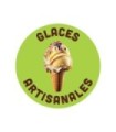 Adhésif repositionnable "GLACES ARTISANALES" de diamètre 30 cm (pose extérieure)